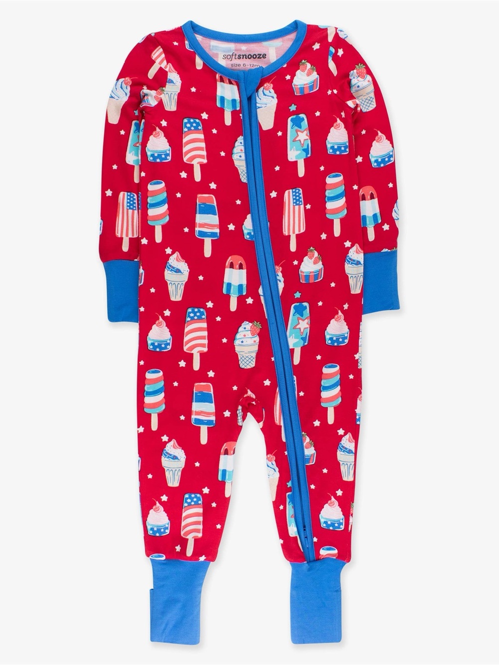 Rufflebutts Soft Snooze Bamboo America Popsicle Romper 0-3 3-6 6-12 18-24 months